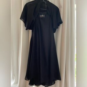 Molly Malloy black dress with removable shoulder cover